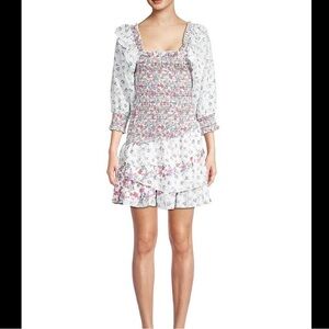 70F/21C new with tag floral ruffled smocked tiered mini dress